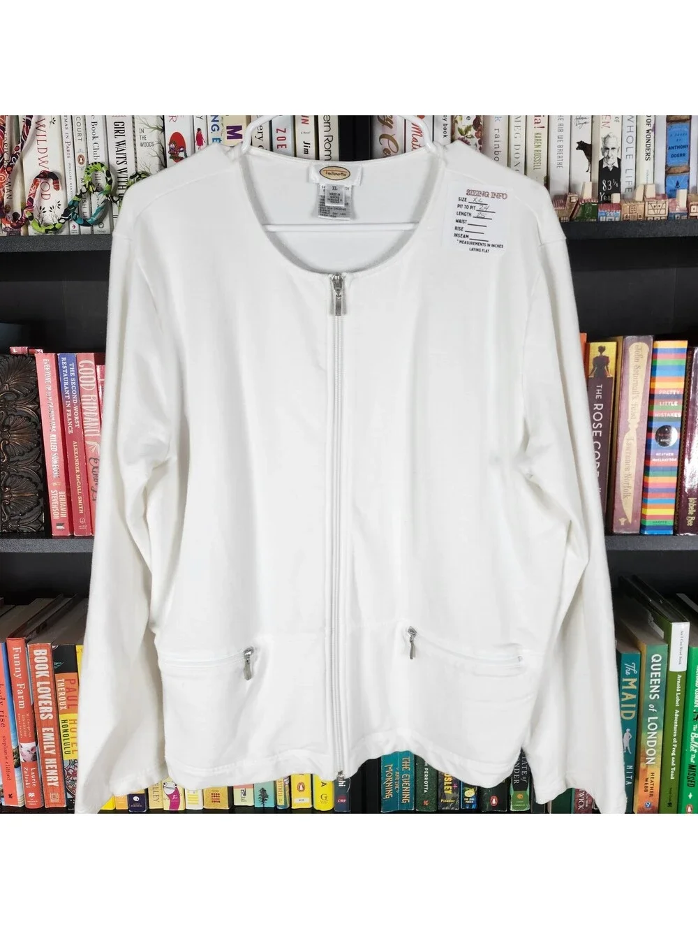 Talbots White 3 Piece Set L XL Embroidered Top Jacket Shorts